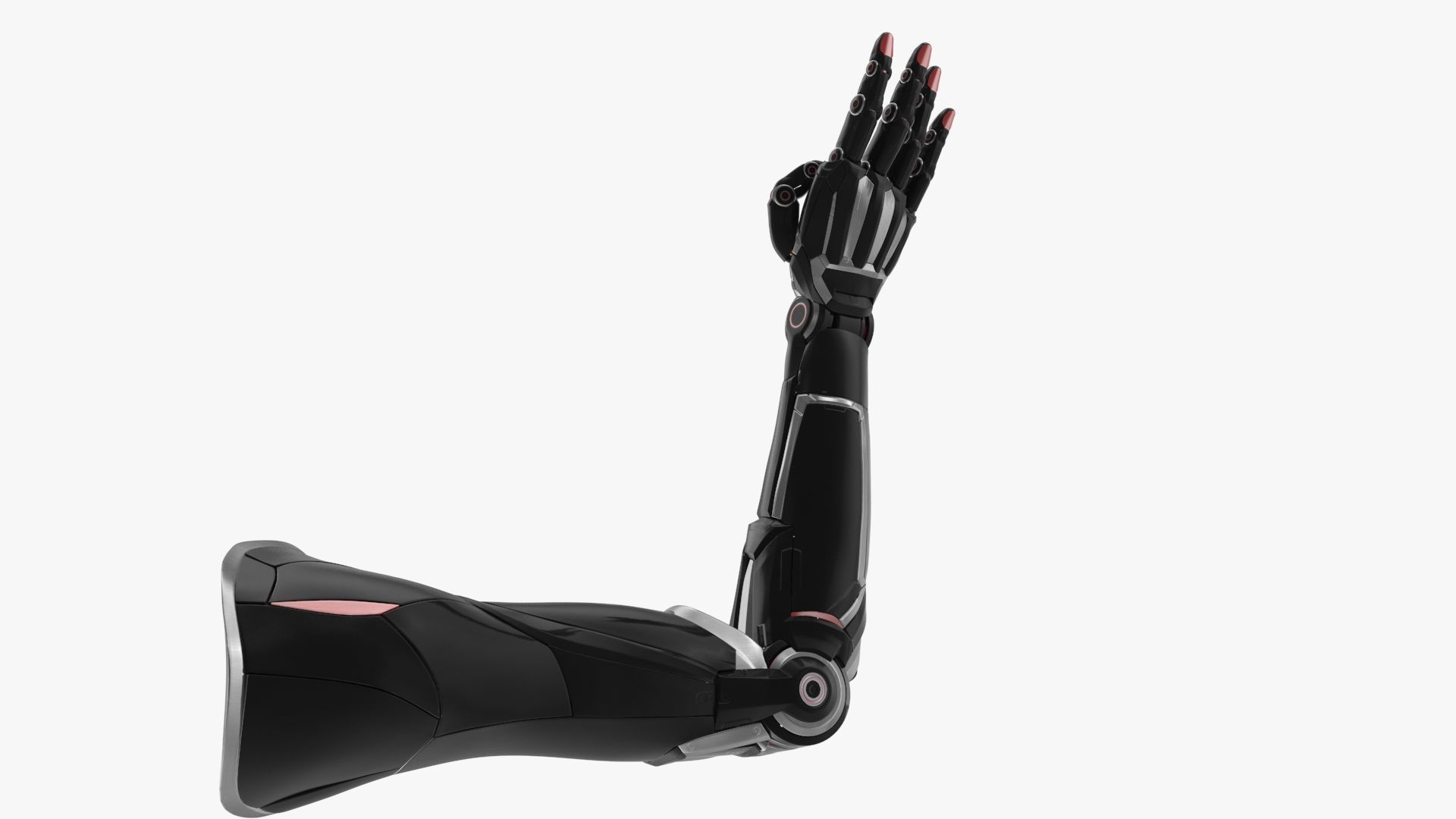 Cyborg arm 4 fingers 3D model_8