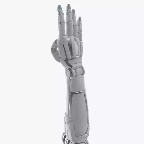 Cyborg arm 4 fingers 3D model