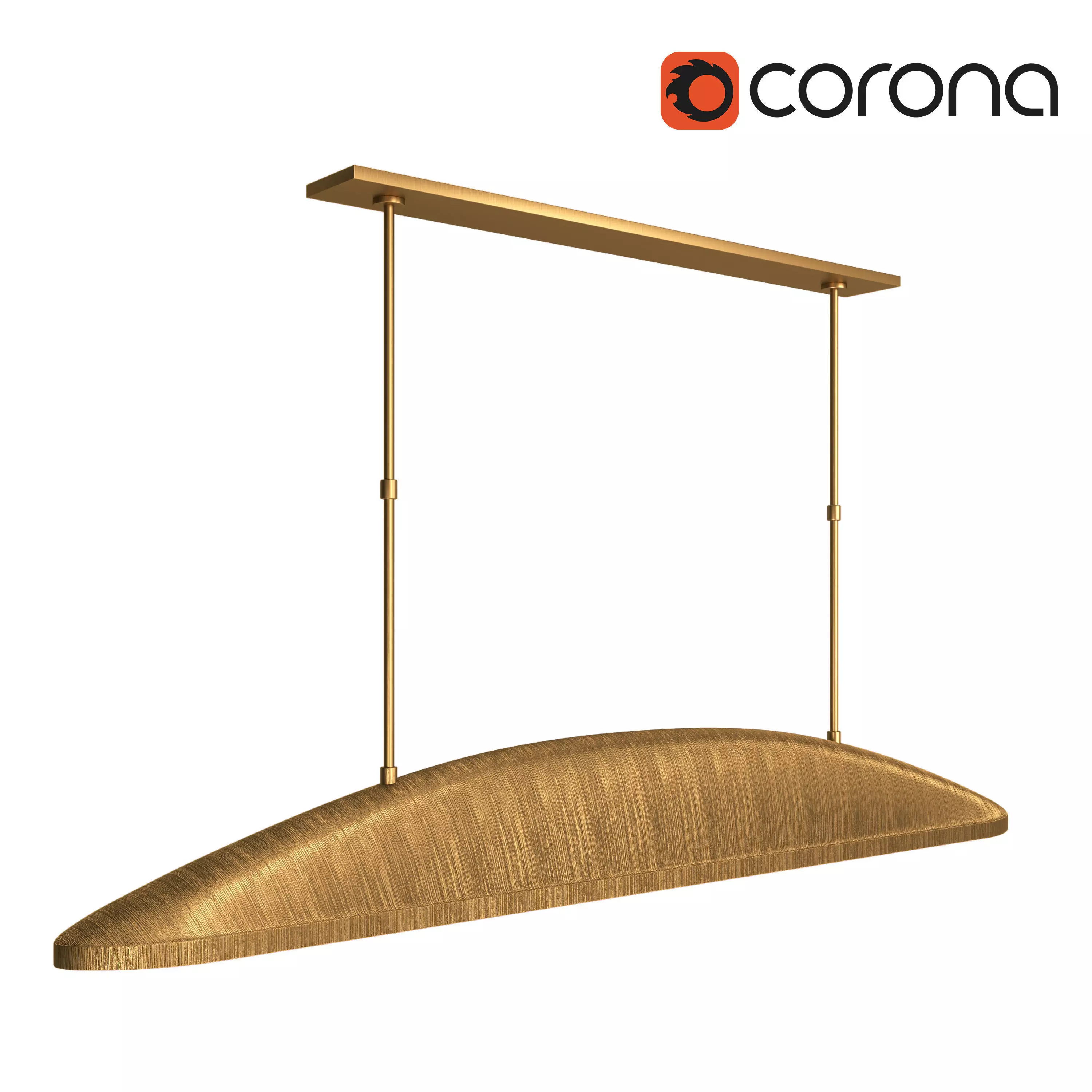 Visual comfort - Utopia Large Linear Pendant -aged iron and gild 3D model
