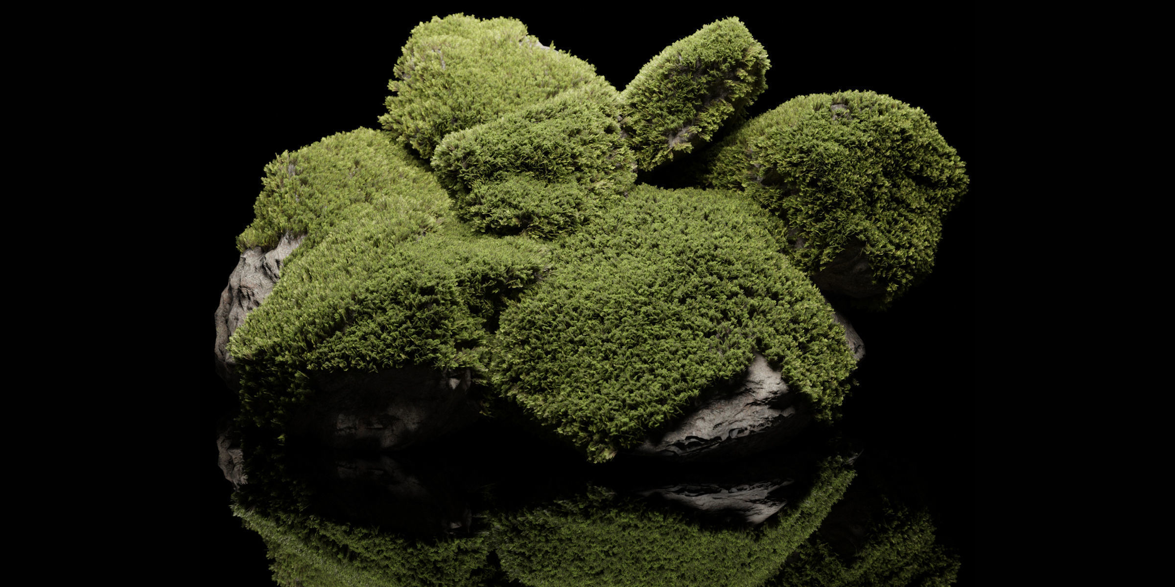 3D Mossy Rock Collection Vol 283 3D model_4