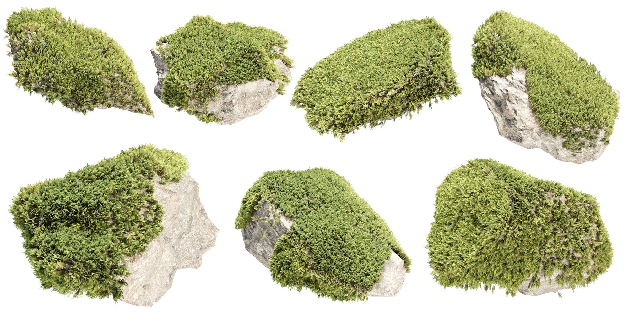 3D Mossy Rock Collection Vol 283 3D model_3