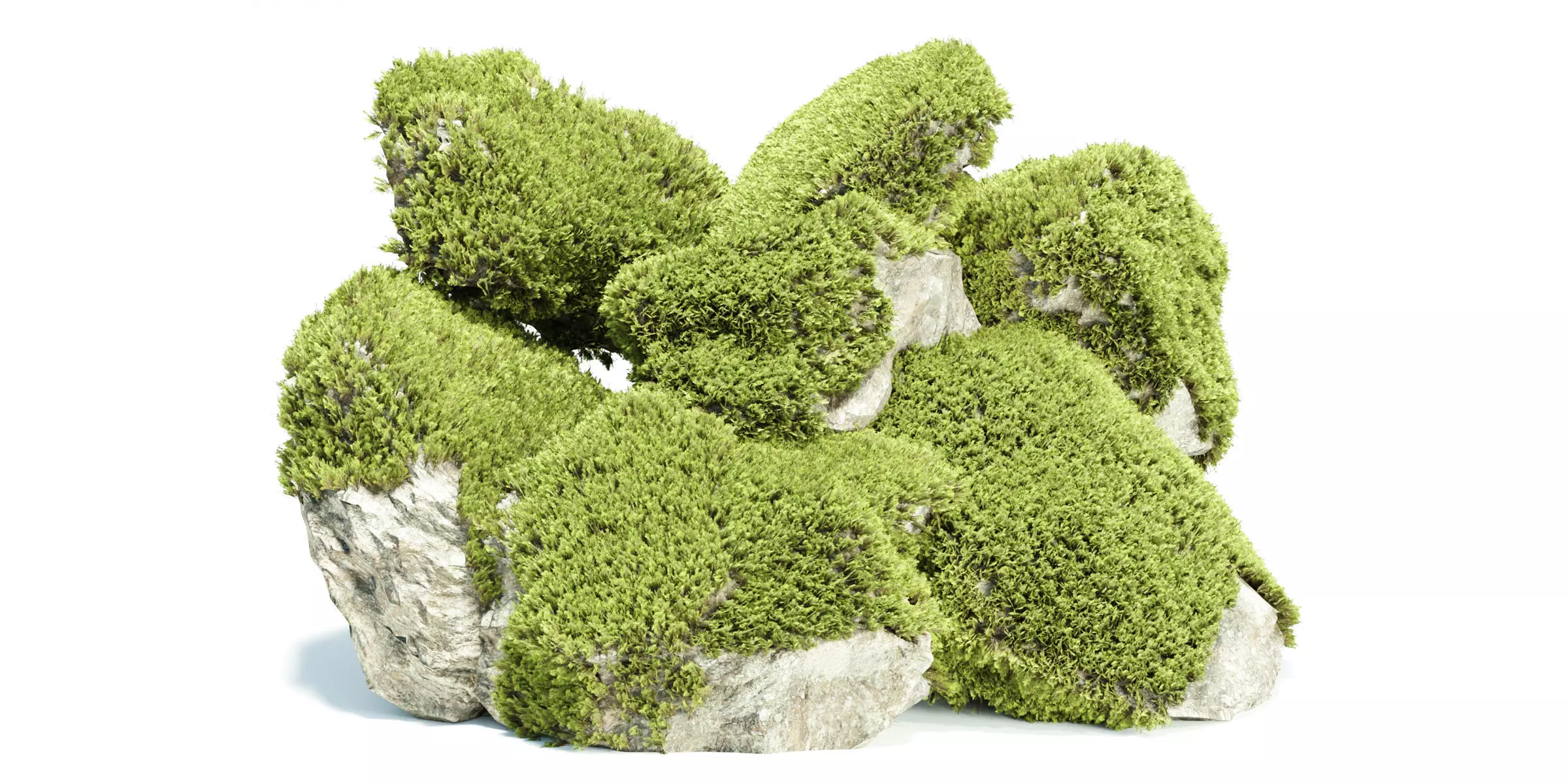 3D Mossy Rock Collection Vol 283 3D model_0