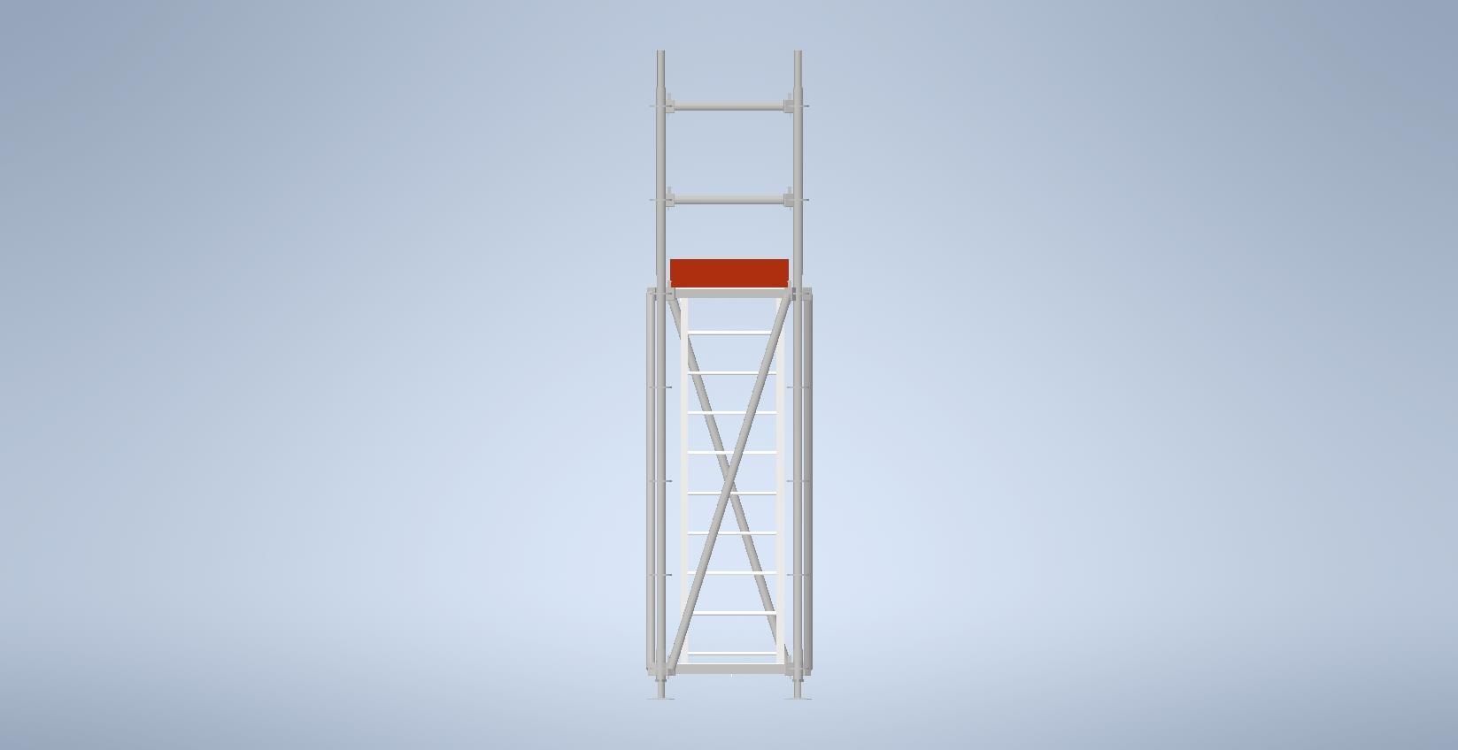 Scaffolding tower for a work at height 2mt and area 1570mmx730mm 3D model_5