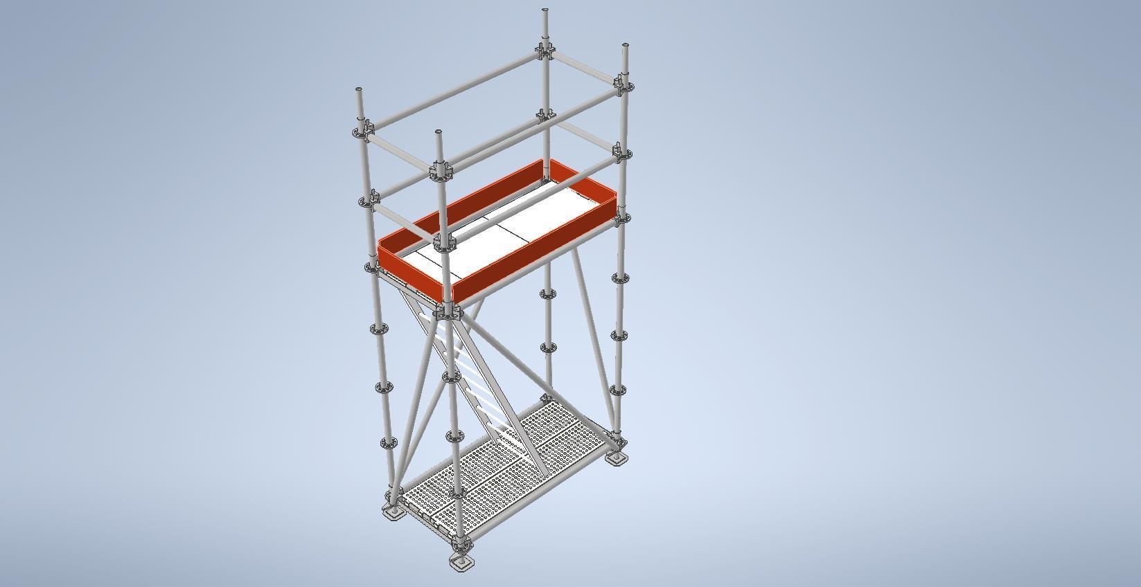 Scaffolding tower for a work at height 2mt and area 1570mmx730mm 3D model_2