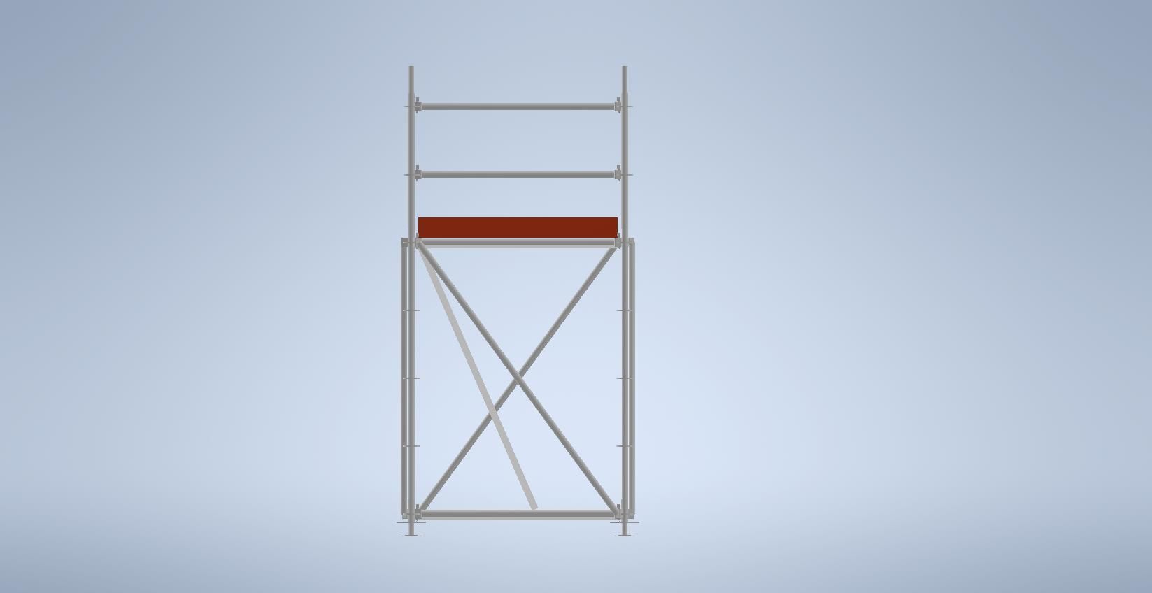 Scaffolding tower for a work at height 2mt and area 1570mmx730mm 3D model_4
