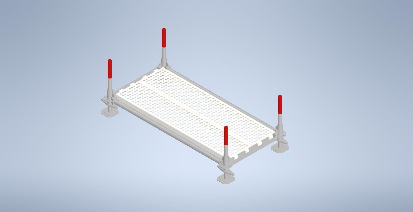 Scaffolding tower for a work at height 2mt and area 1570mmx730mm 3D model_3