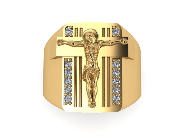 Ring Jesus 02 3D print model_1