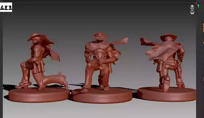Overwatch McCree STL and OBJ  3D print model