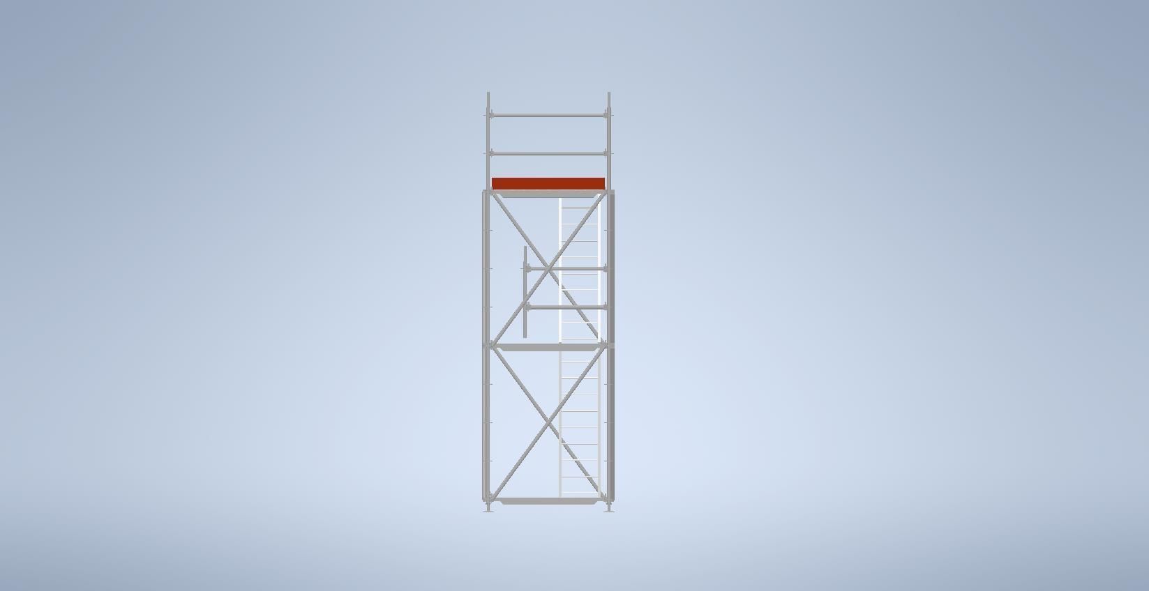 Scaffolding tower for a work at height 4mt-area 6210mmx1570mm 3D model_2