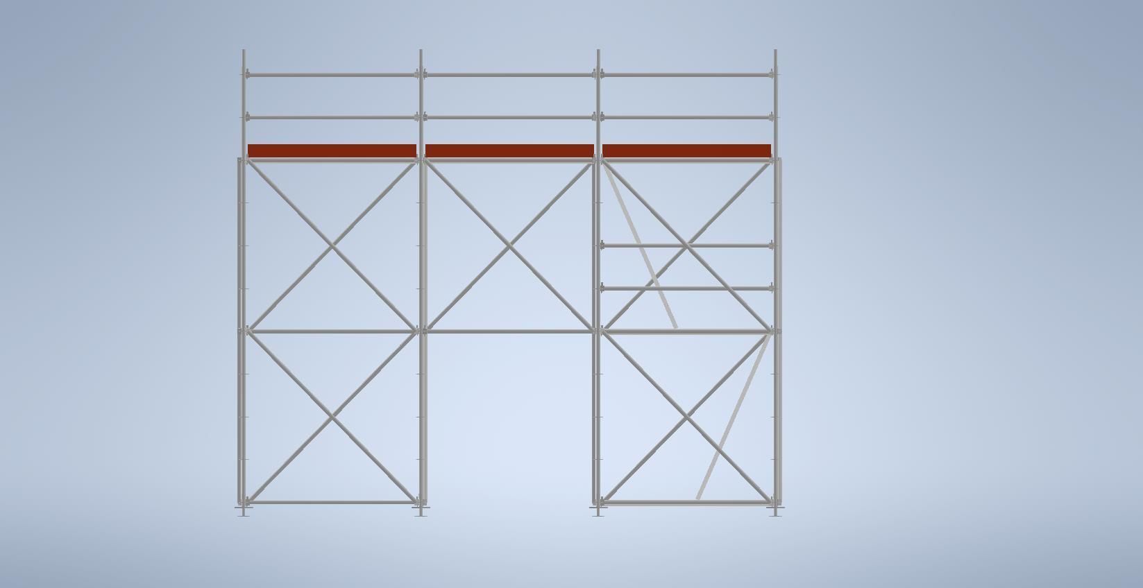 Scaffolding tower for a work at height 4mt-area 6210mmx1570mm 3D model_4