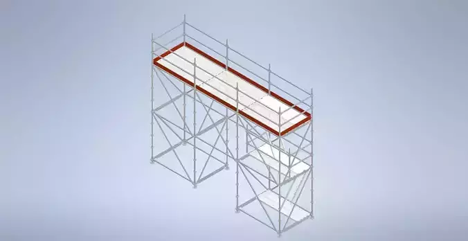 Scaffolding tower for a work at height 4mt-area 6210mmx1570mm