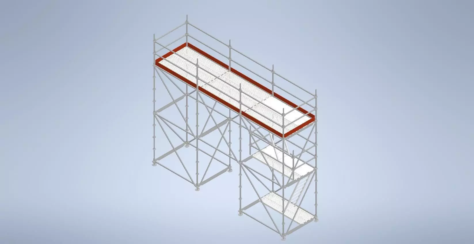Scaffolding tower for a work at height 4mt-area 6210mmx1570mm 3D model_0
