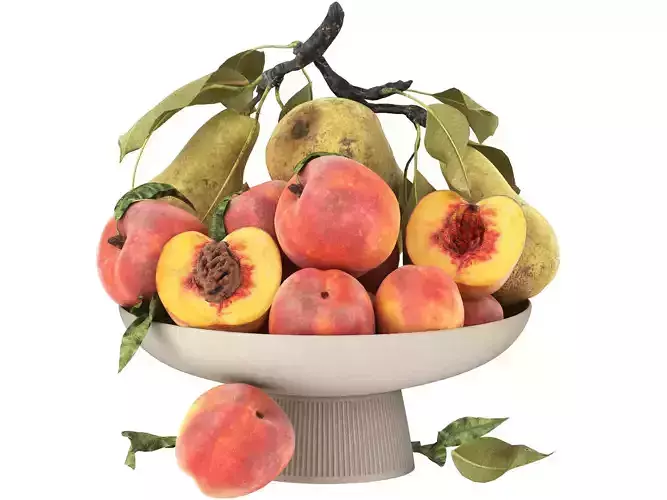 bowl of peaches and pears