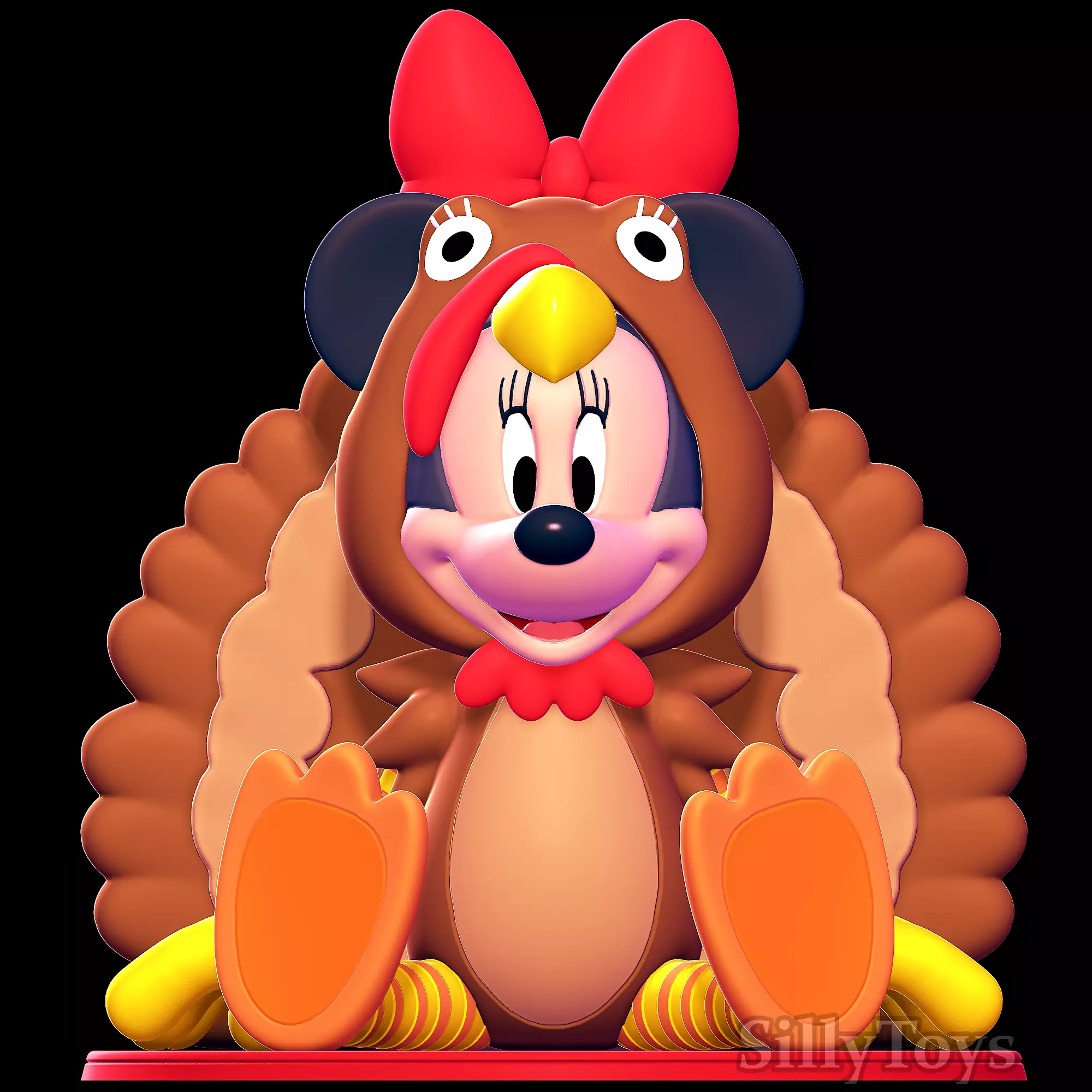 Minnie Mouse Thanksgiving Turkey costume 3D print model_0