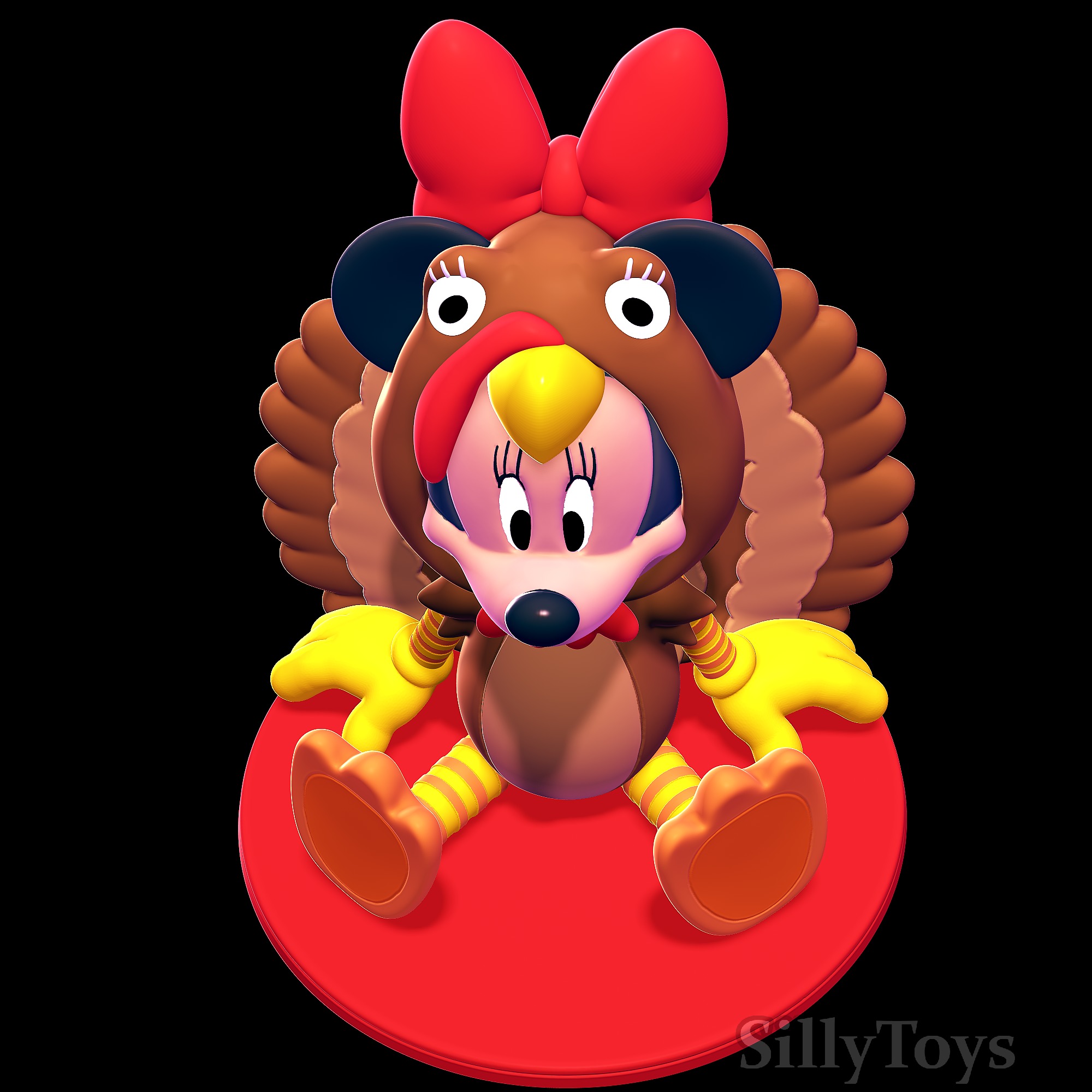Minnie Mouse Thanksgiving Turkey costume 3D print model_3