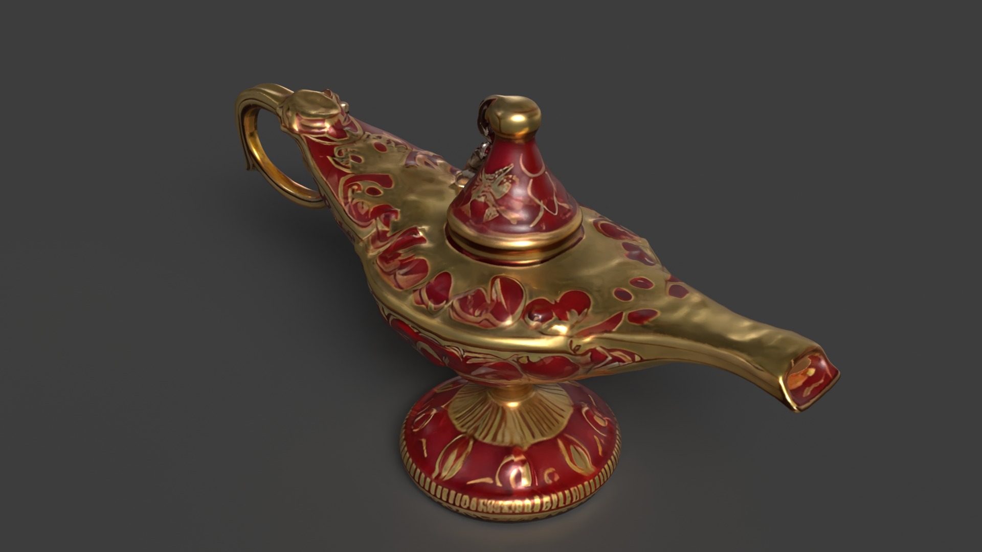Chinese red magic lamp   Low-poly 3D model_7