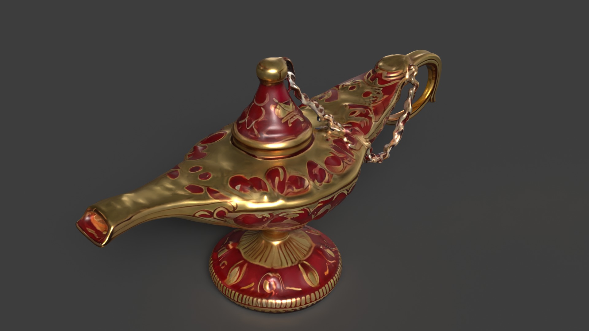 Chinese red magic lamp   Low-poly 3D model_5