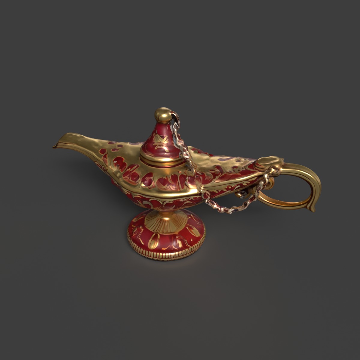 Chinese red magic lamp   Low-poly 3D model_6
