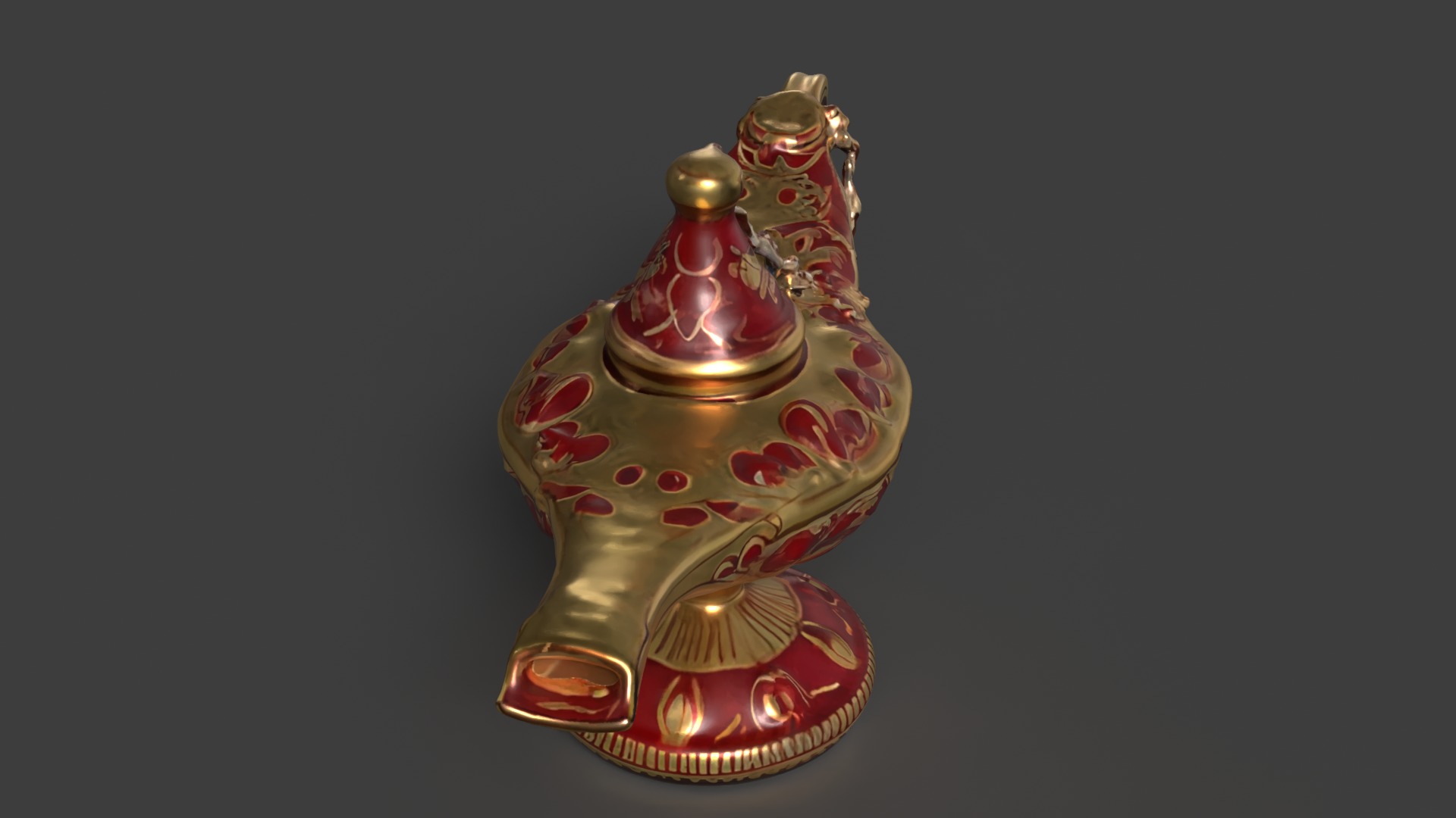 Chinese red magic lamp   Low-poly 3D model_4