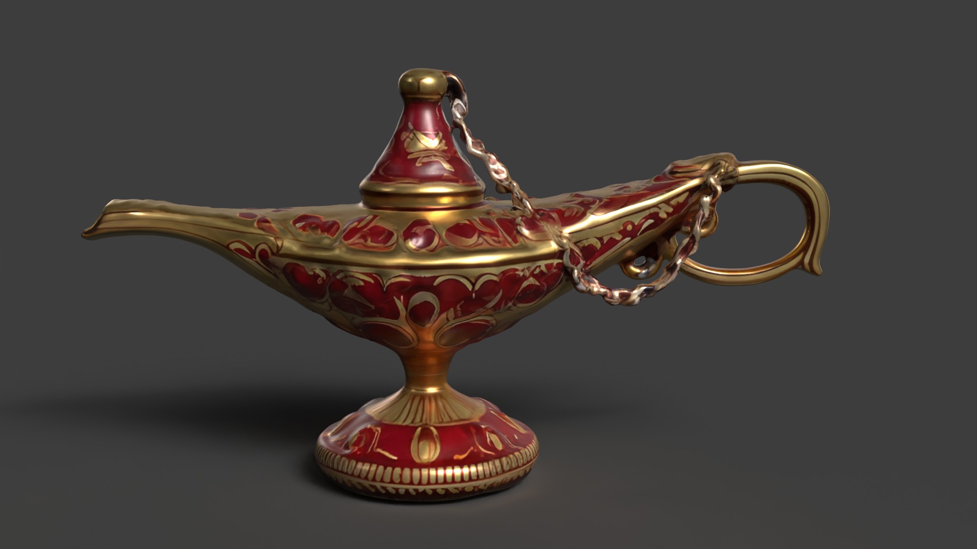 Chinese red magic lamp   Low-poly 3D model_2