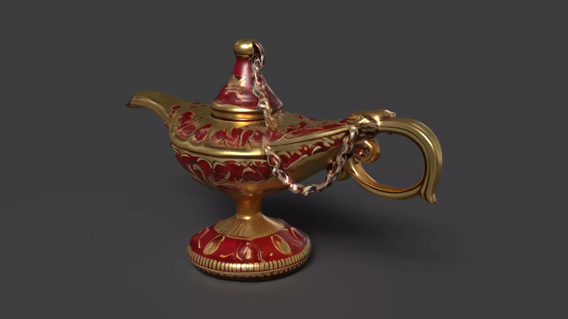 Chinese red magic lamp   Low-poly 3D model_0