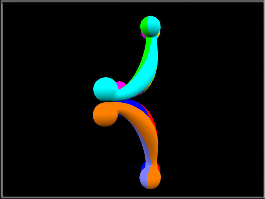 Elegant Curved Ornament - rounded curved version Low-poly 3D model_7