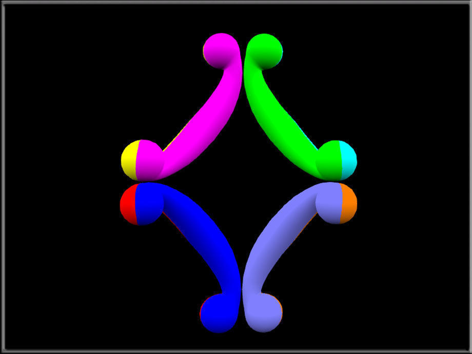 Elegant Curved Ornament - rounded curved version Low-poly 3D model_8