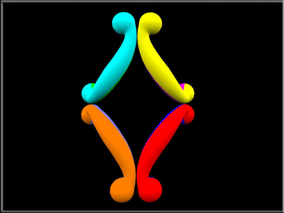 Elegant Curved Ornament - rounded curved version Low-poly 3D model_5