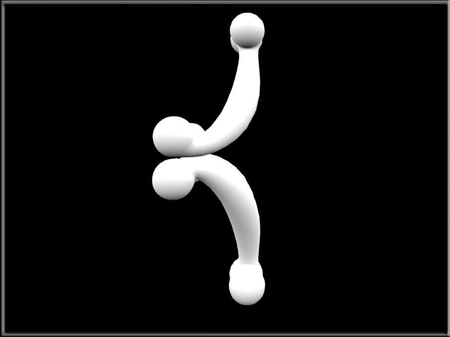 Elegant Curved Ornament - rounded curved version Low-poly 3D model_3