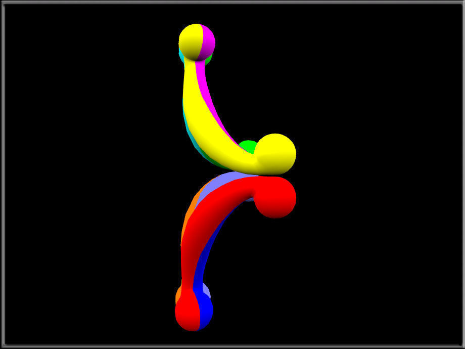 Elegant Curved Ornament - rounded curved version Low-poly 3D model_6