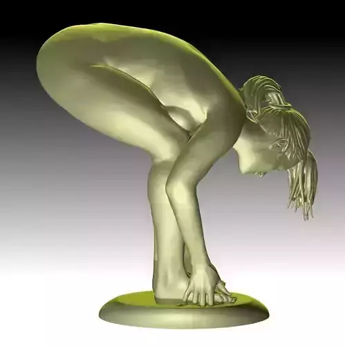 Touching it nude female figurine 3D print model