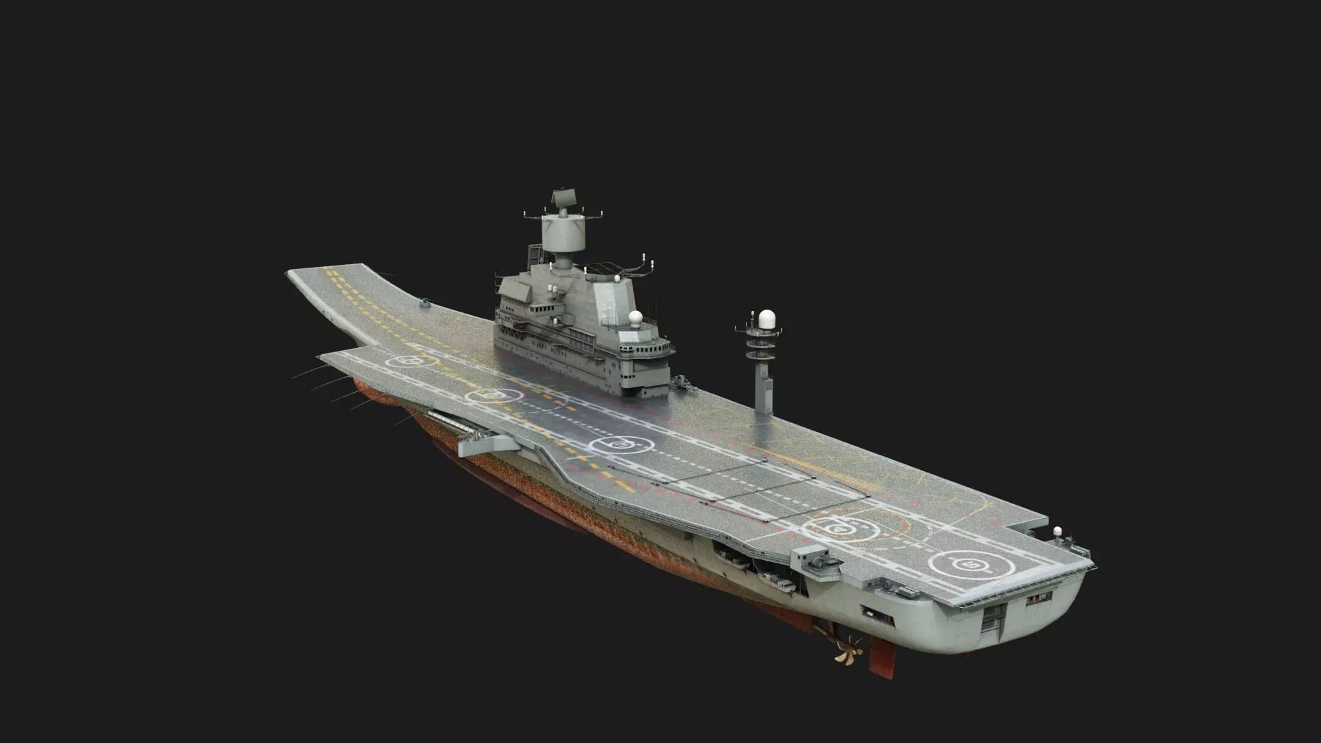 INS Vikramaditya Carrier Type 1143 Aircraft Carrier Kive Low-poly 3D model_0