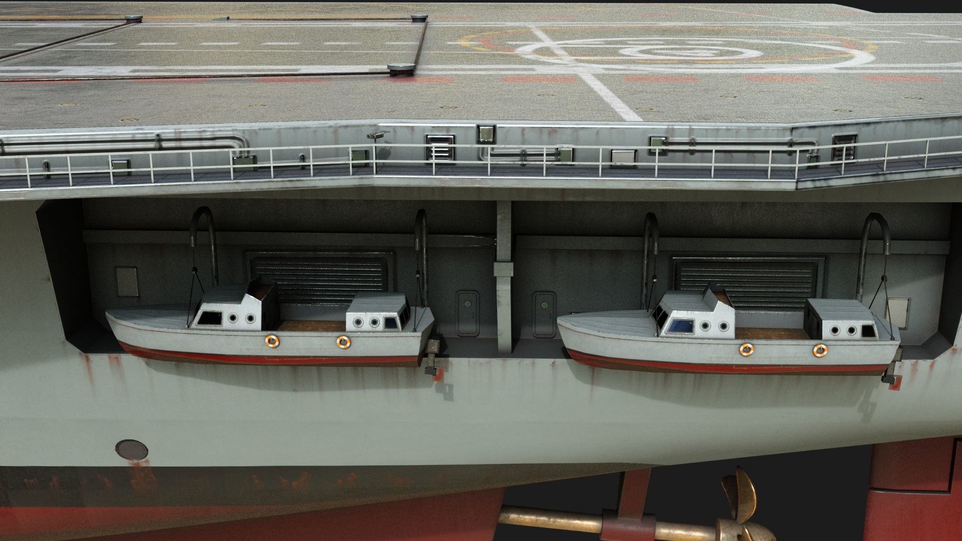 INS Vikramaditya Carrier Type 1143 Aircraft Carrier Kive Low-poly 3D model_7