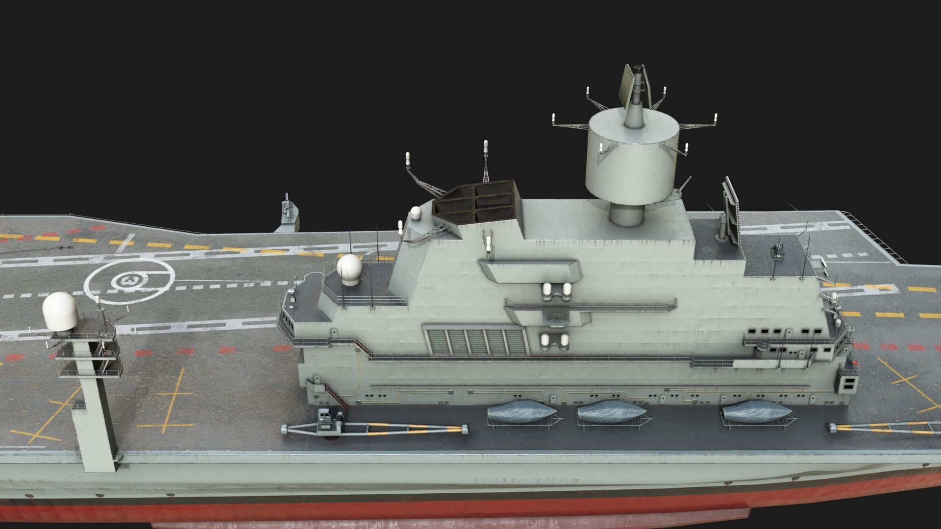 INS Vikramaditya Carrier Type 1143 Aircraft Carrier Kive Low-poly 3D model_10