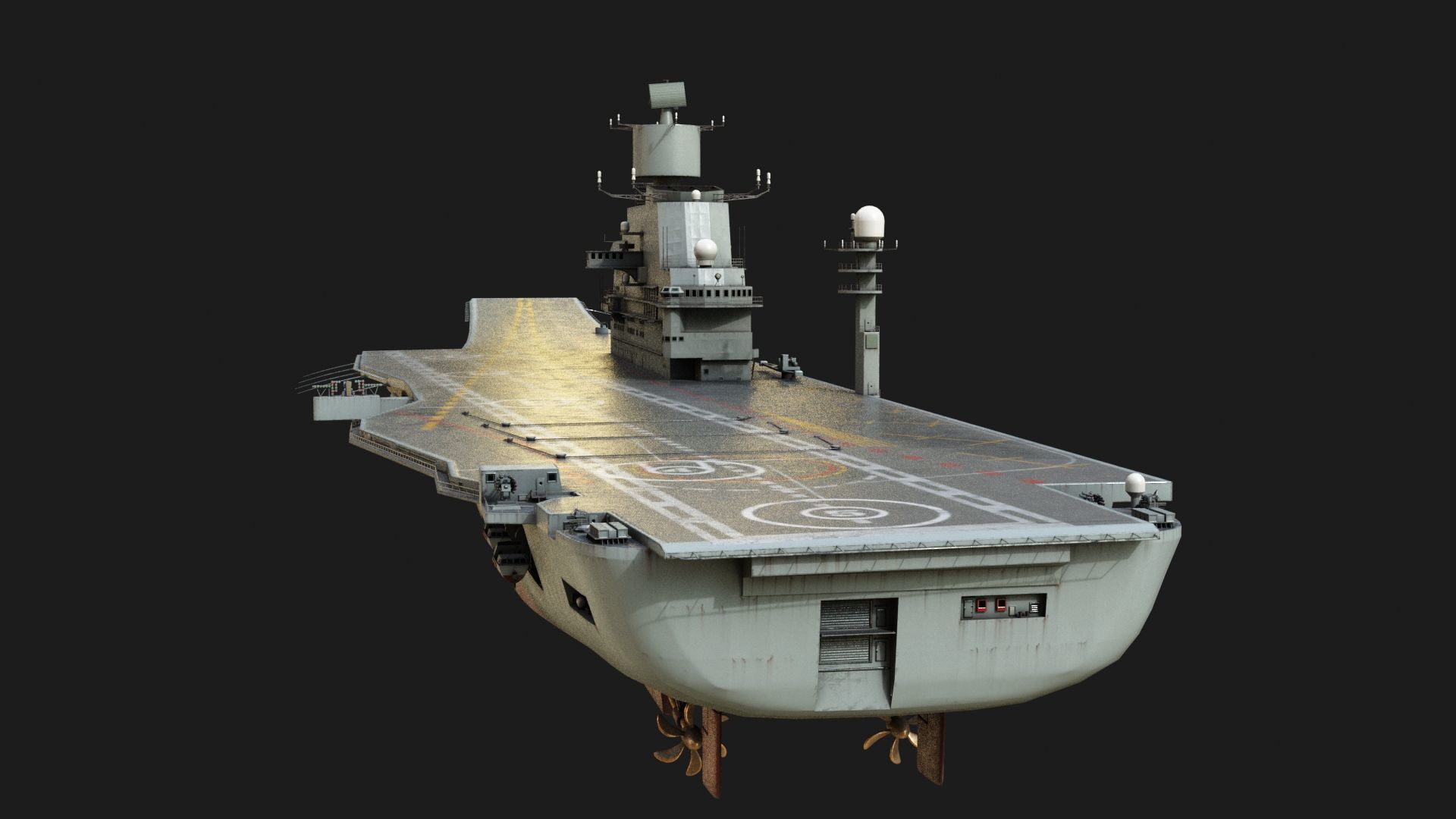 INS Vikramaditya Carrier Type 1143 Aircraft Carrier Kive Low-poly 3D model_15