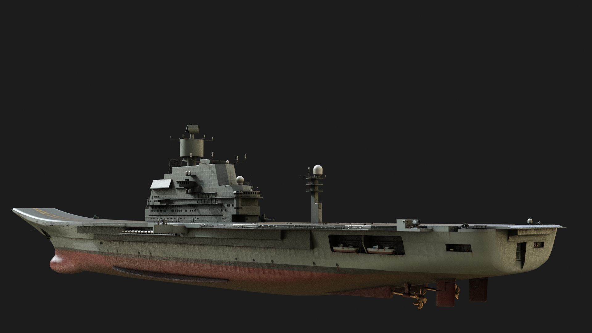 INS Vikramaditya Carrier Type 1143 Aircraft Carrier Kive Low-poly 3D model_6
