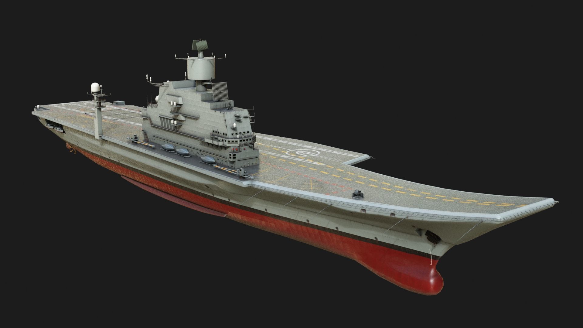 INS Vikramaditya Carrier Type 1143 Aircraft Carrier Kive Low-poly 3D model_2