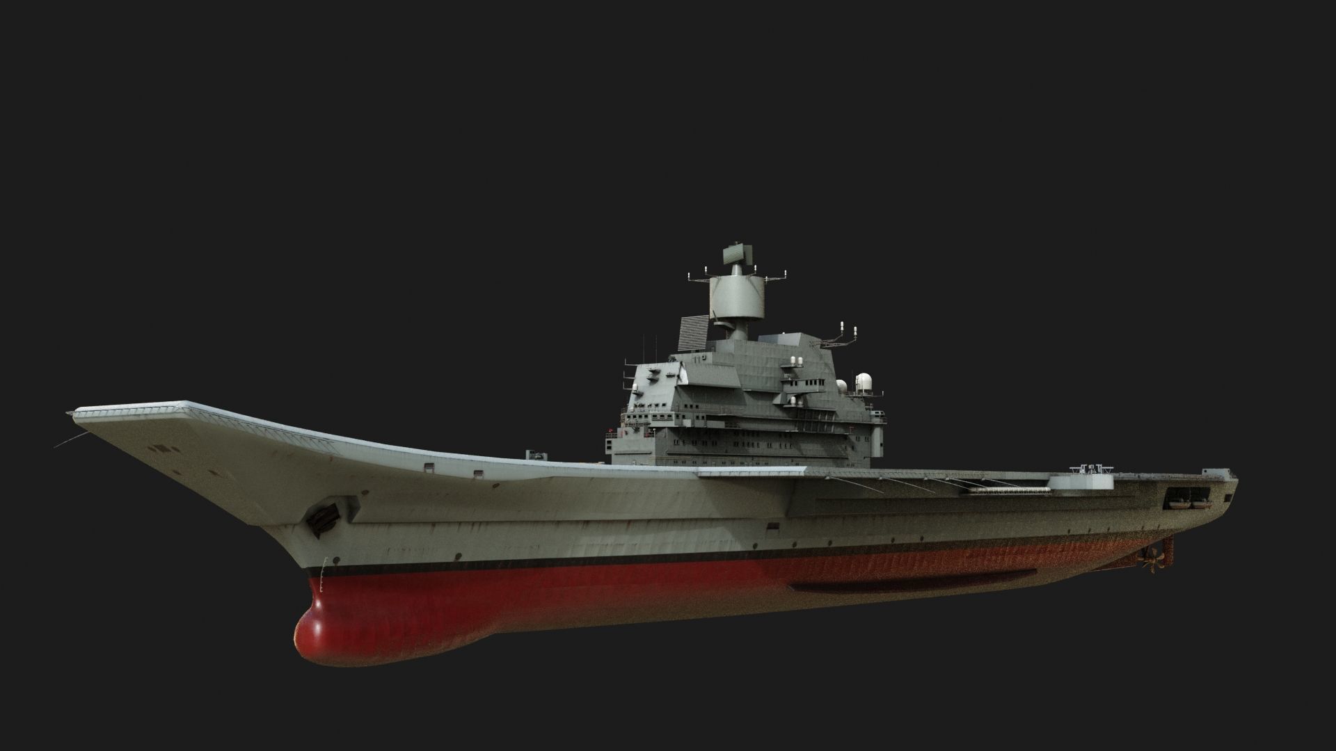 INS Vikramaditya Carrier Type 1143 Aircraft Carrier Kive Low-poly 3D model_4