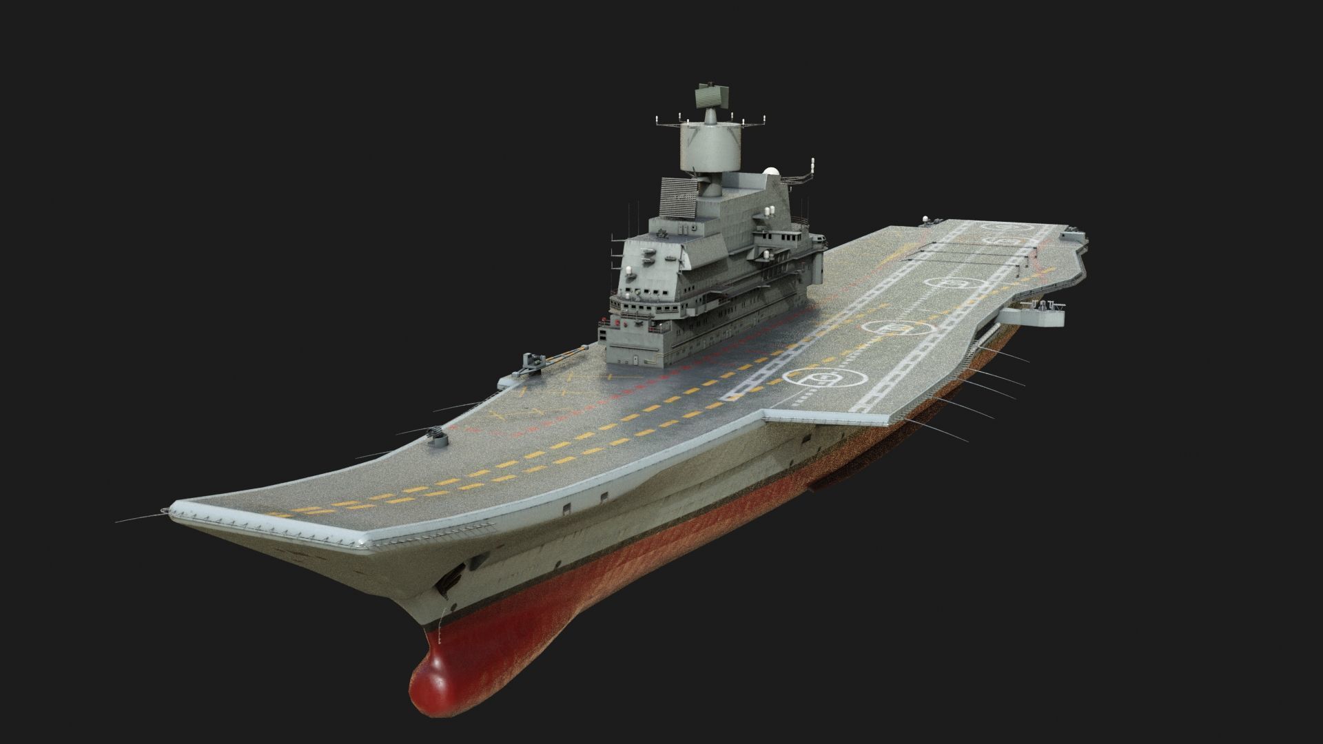 INS Vikramaditya Carrier Type 1143 Aircraft Carrier Kive Low-poly 3D model_3