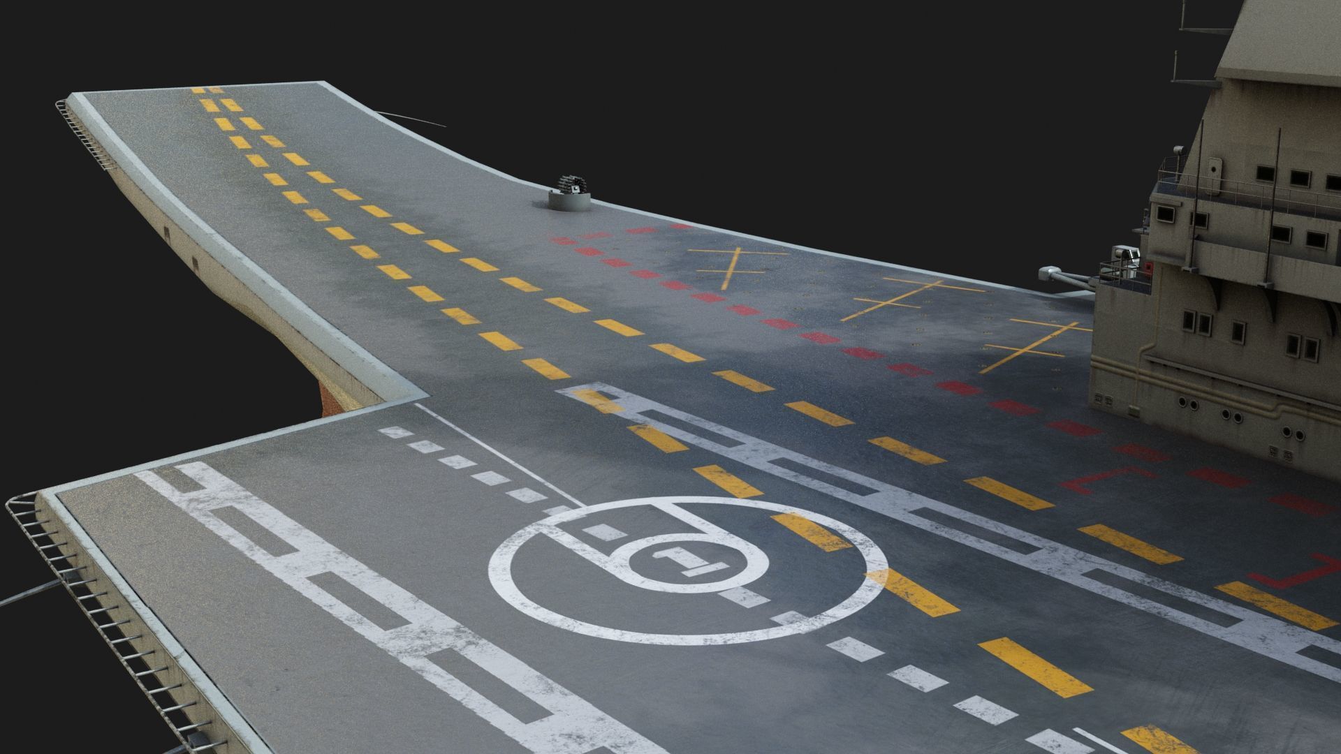 INS Vikramaditya Carrier Type 1143 Aircraft Carrier Kive Low-poly 3D model_12