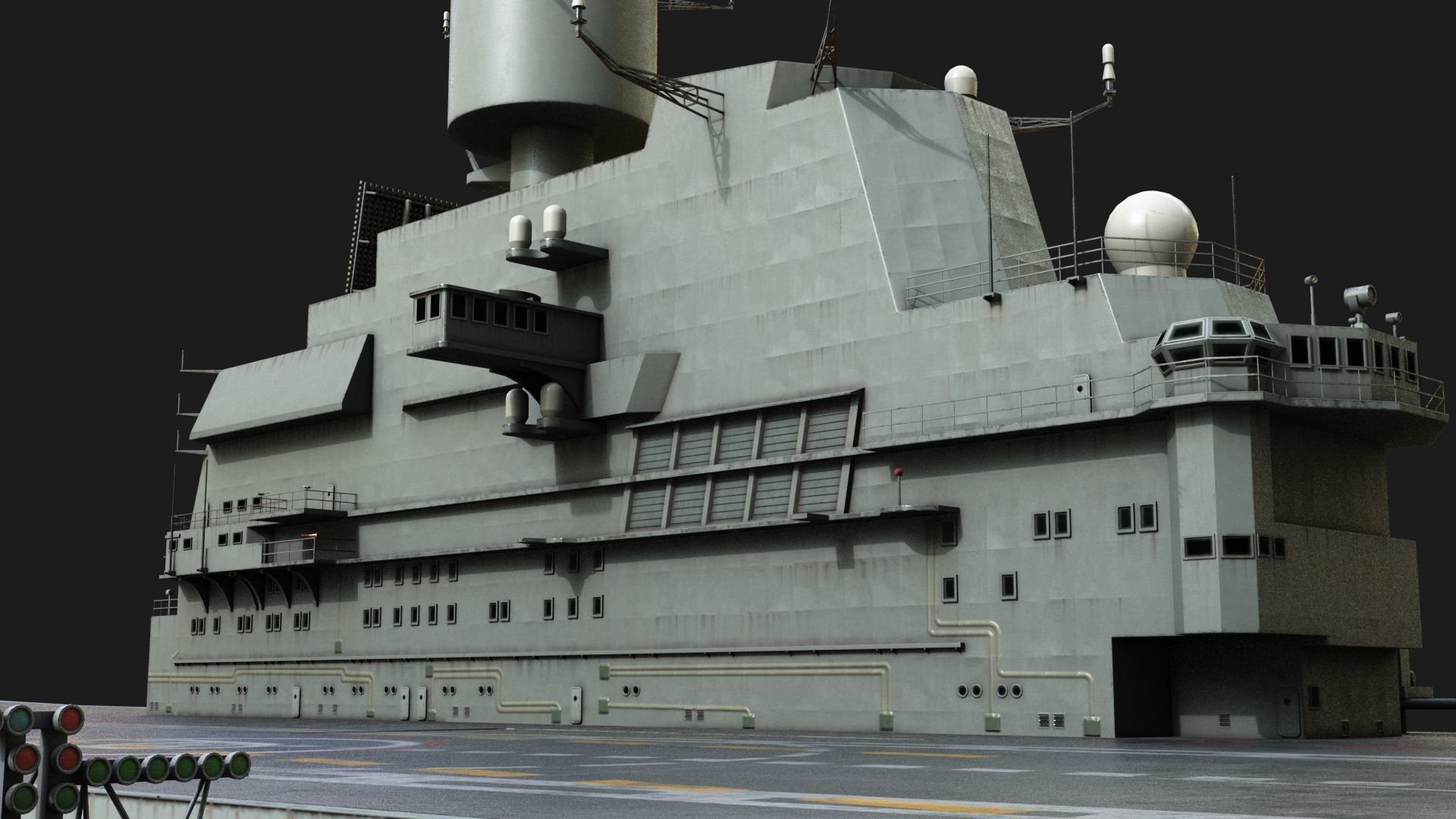 INS Vikramaditya Carrier Type 1143 Aircraft Carrier Kive Low-poly 3D model_9