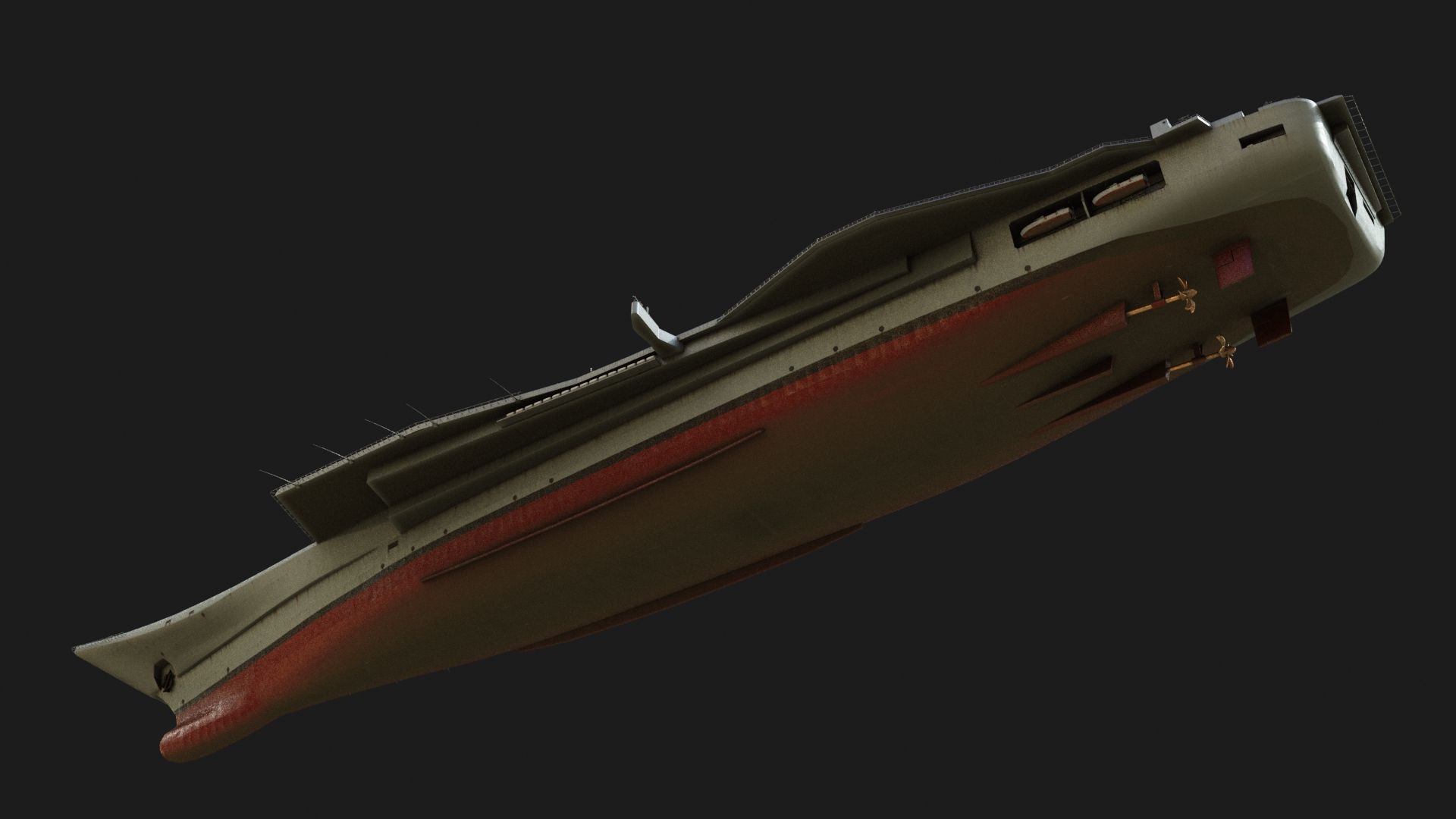 INS Vikramaditya Carrier Type 1143 Aircraft Carrier Kive Low-poly 3D model_13