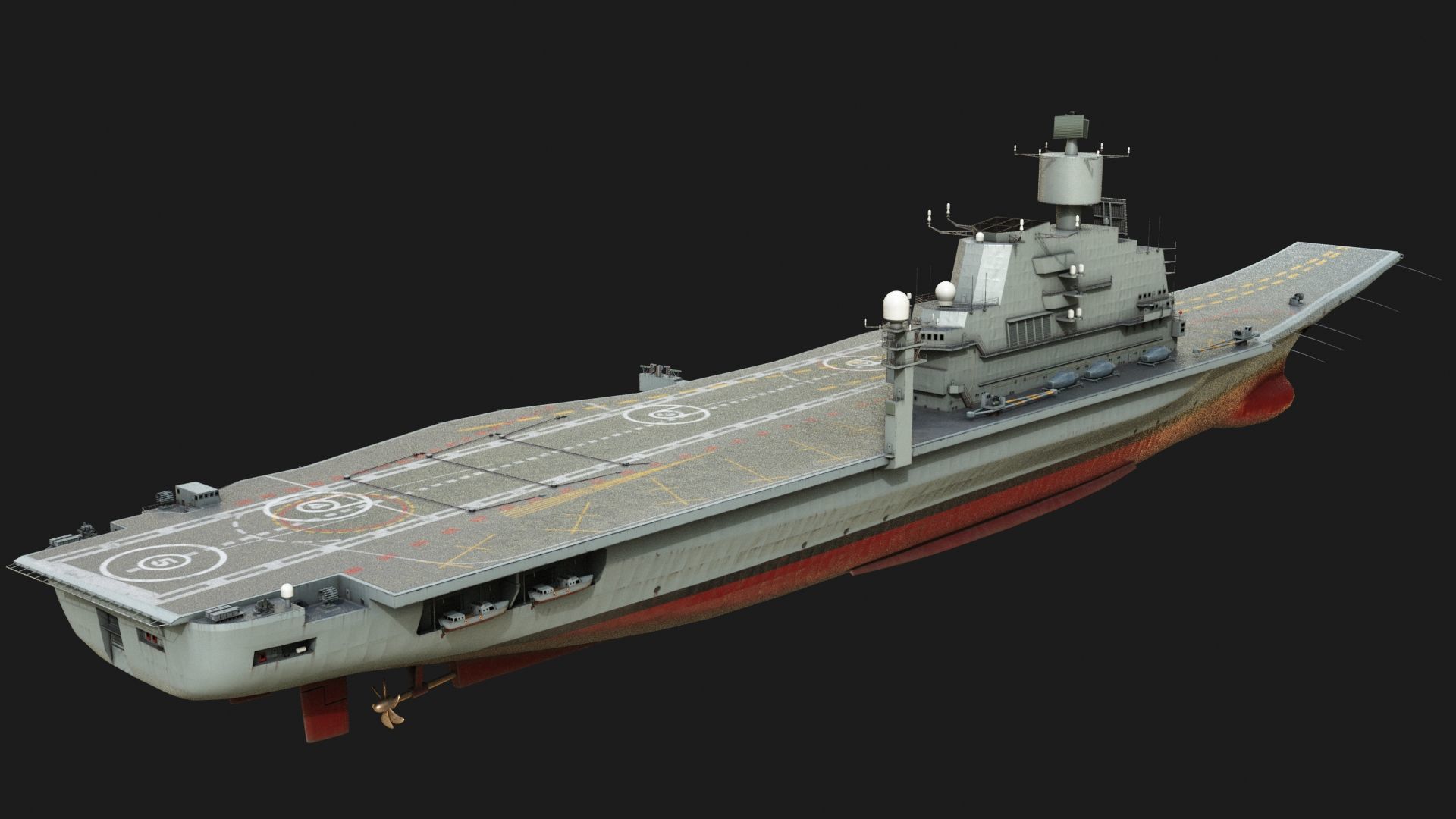 INS Vikramaditya Carrier Type 1143 Aircraft Carrier Kive Low-poly 3D model_1