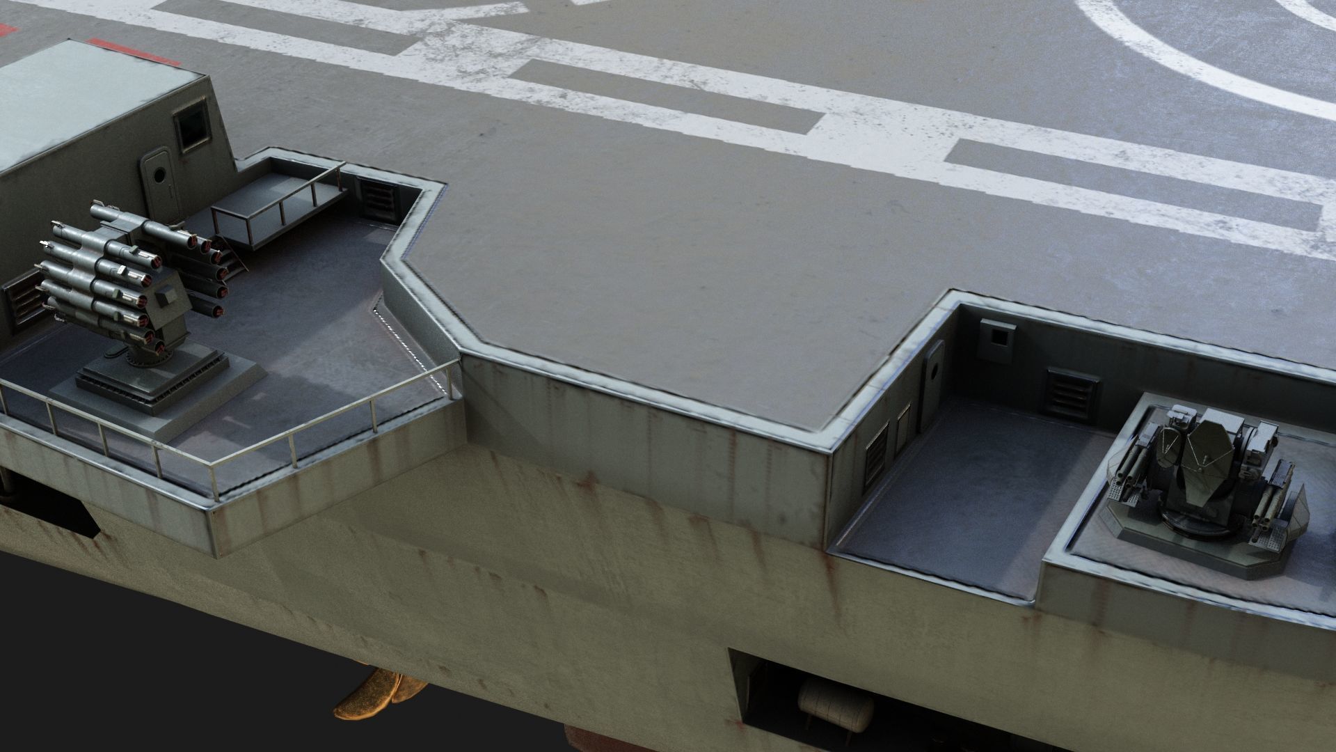 INS Vikramaditya Carrier Type 1143 Aircraft Carrier Kive Low-poly 3D model_8