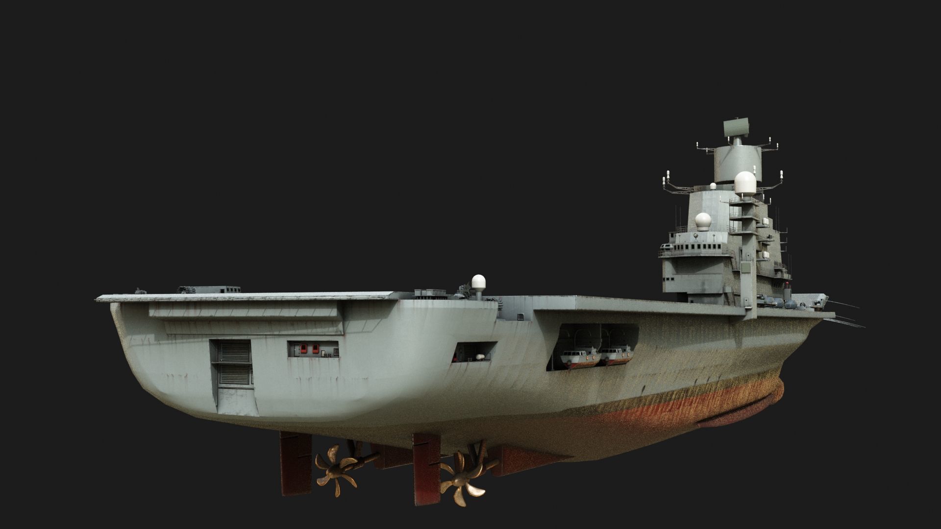 INS Vikramaditya Carrier Type 1143 Aircraft Carrier Kive Low-poly 3D model_14