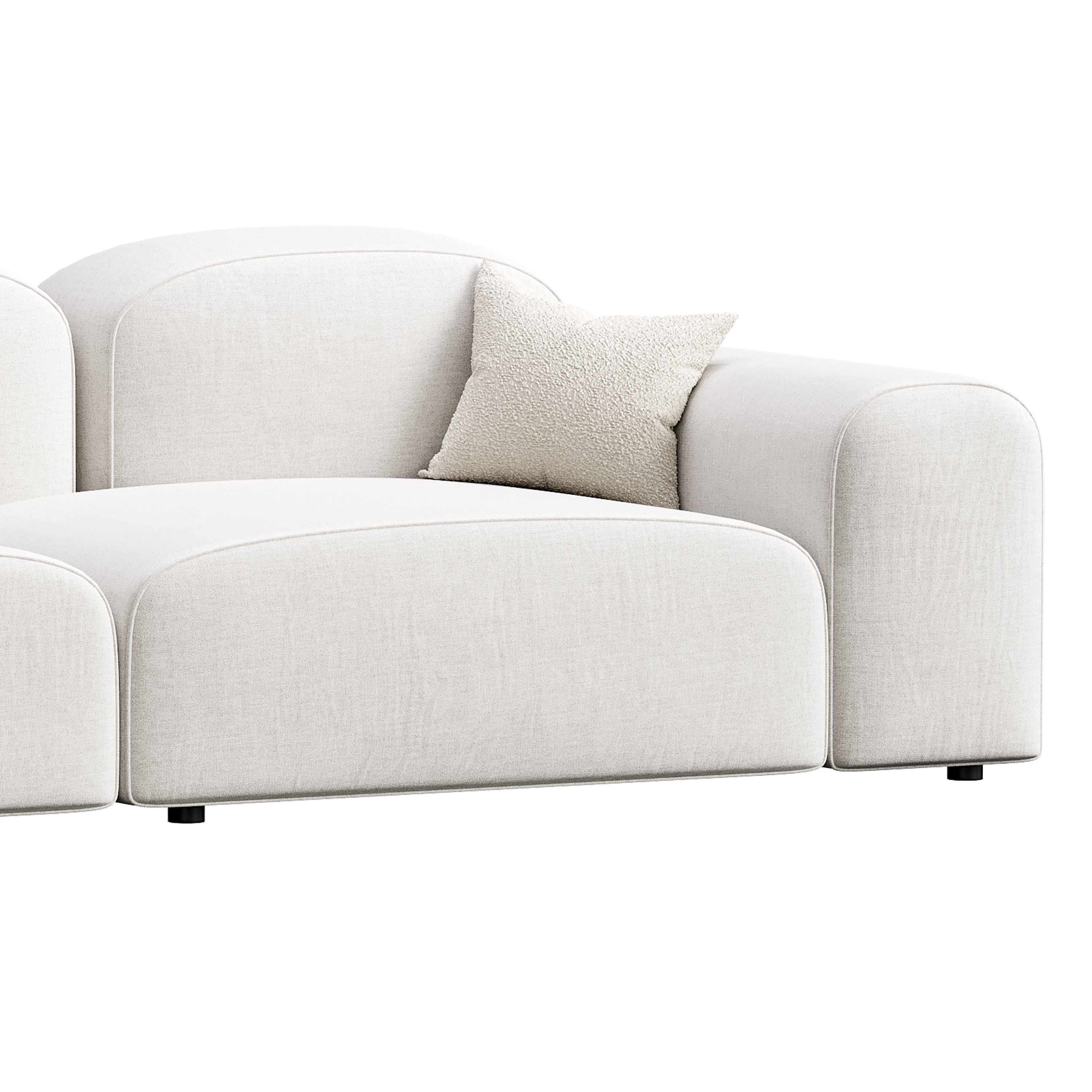 Modern Solid Sofa 3D model_2