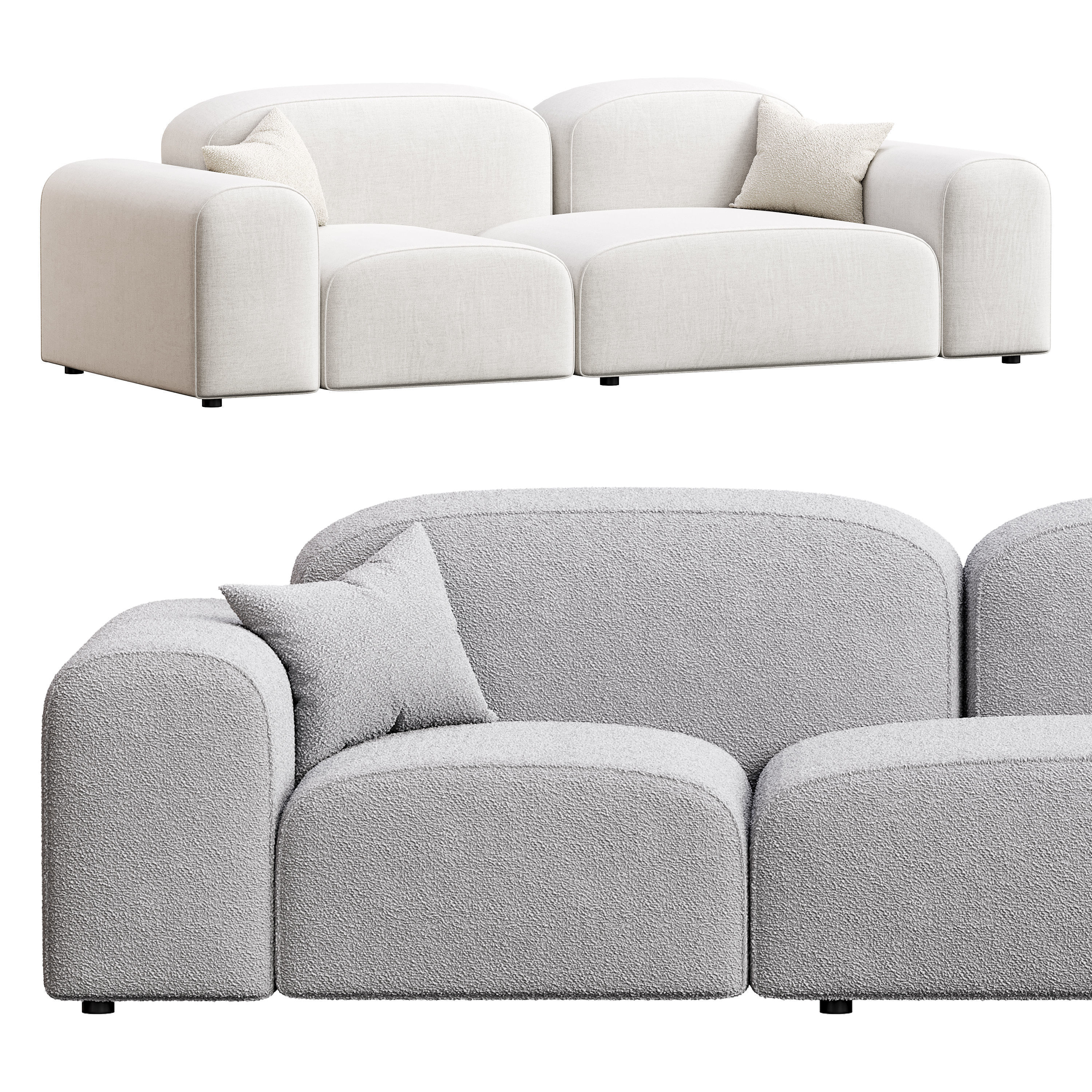 Modern Solid Sofa 3D model_9