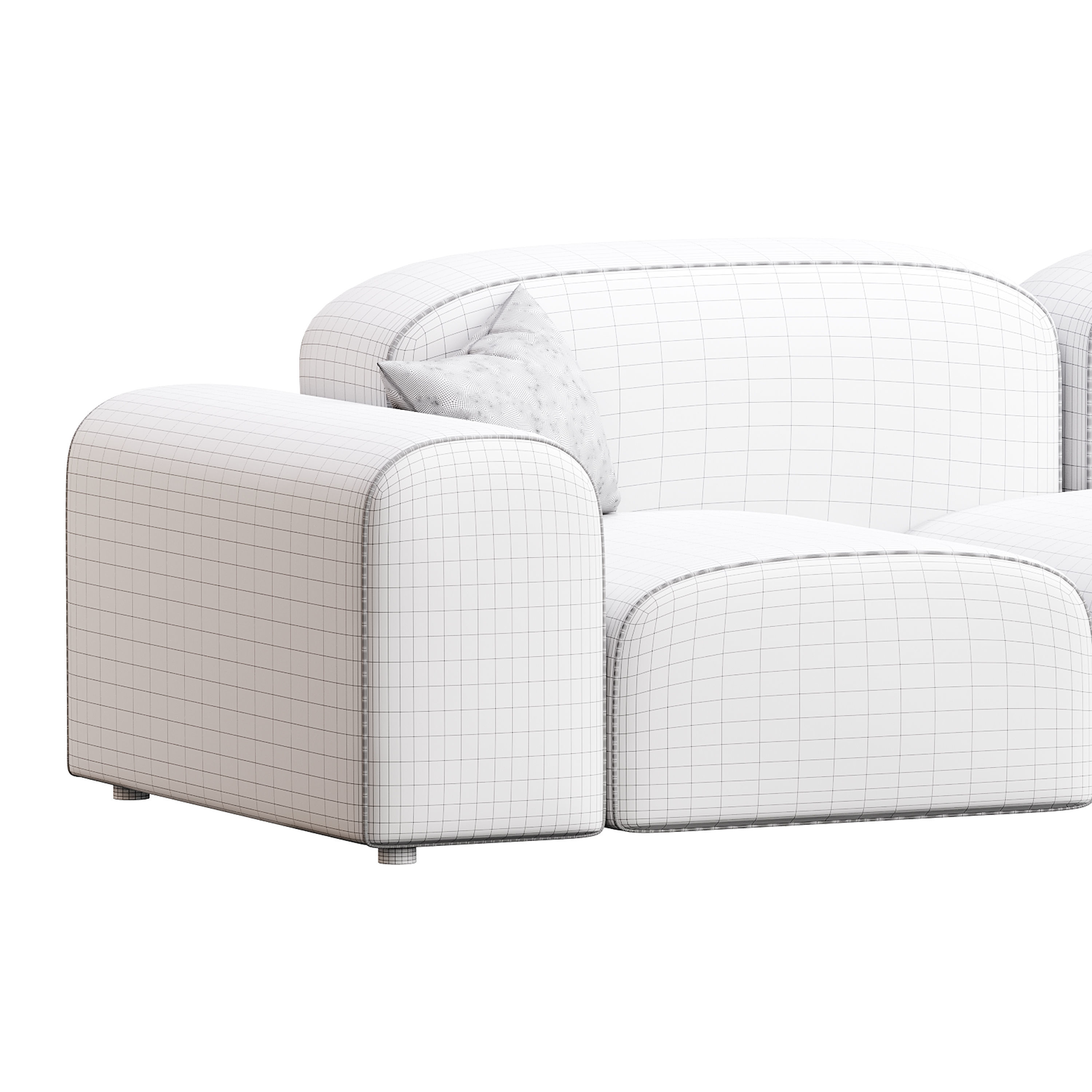 Modern Solid Sofa 3D model_13