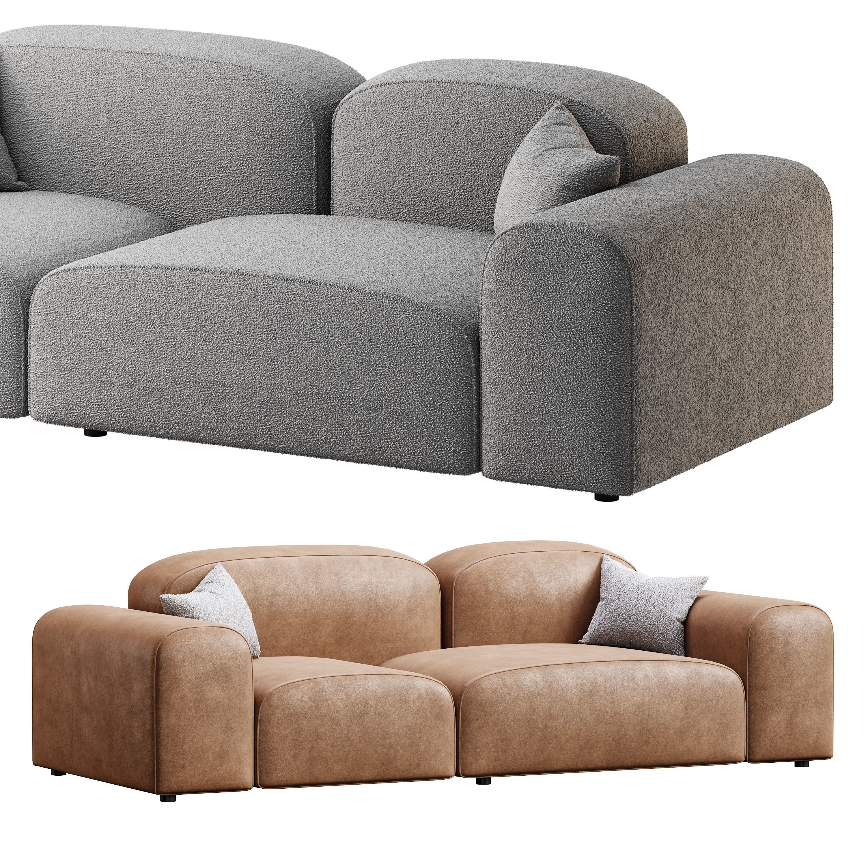 Modern Solid Sofa 3D model_11