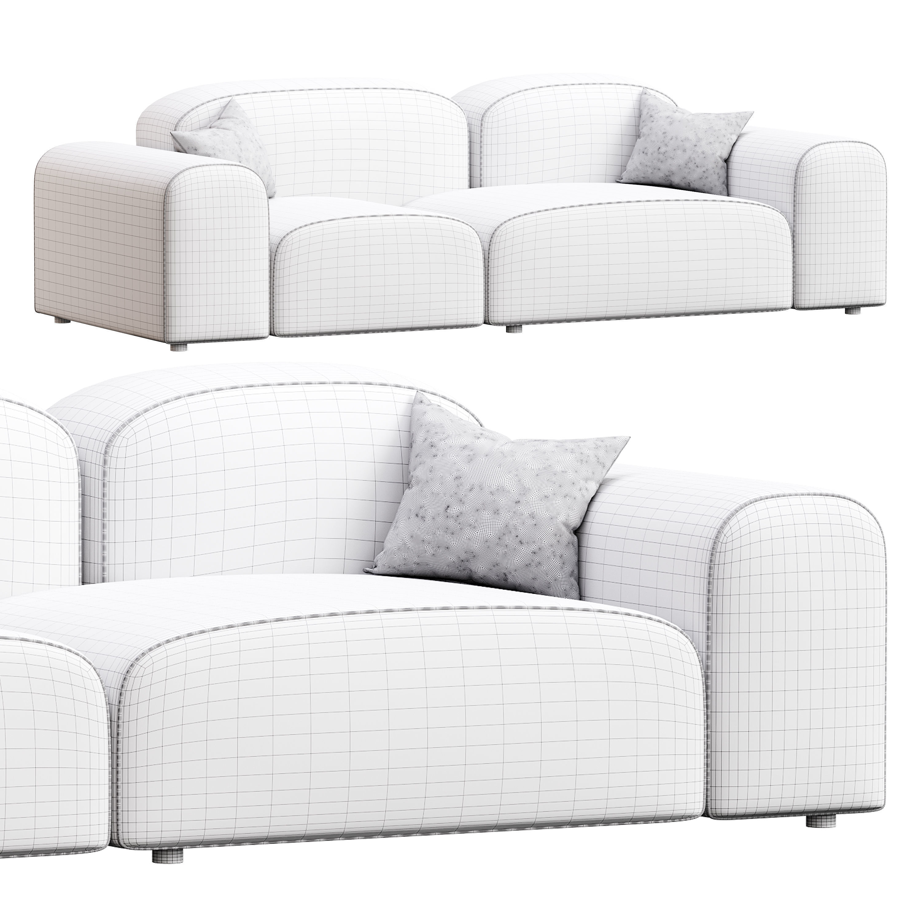 Modern Solid Sofa 3D model_12